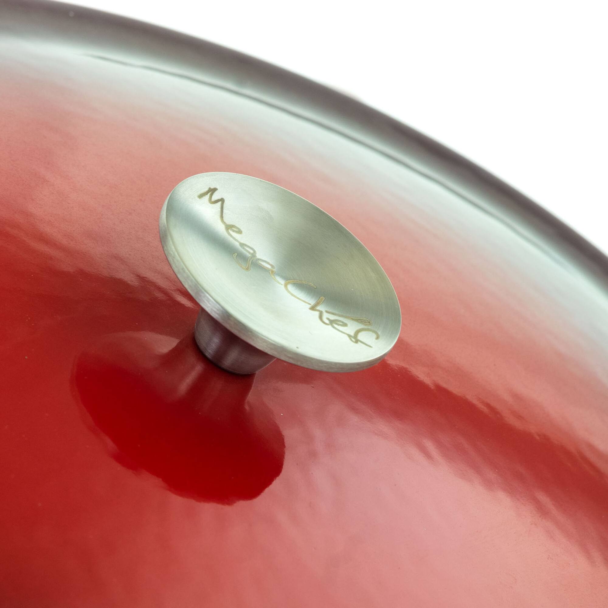 MegaChef 7qt. Red Oval Enameled Cast Iron Casserole